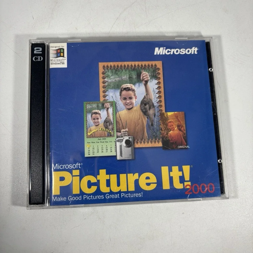 Microsoft Picture It! 2000 PC Software - Windows 98 (2 Disc Set) Very Good